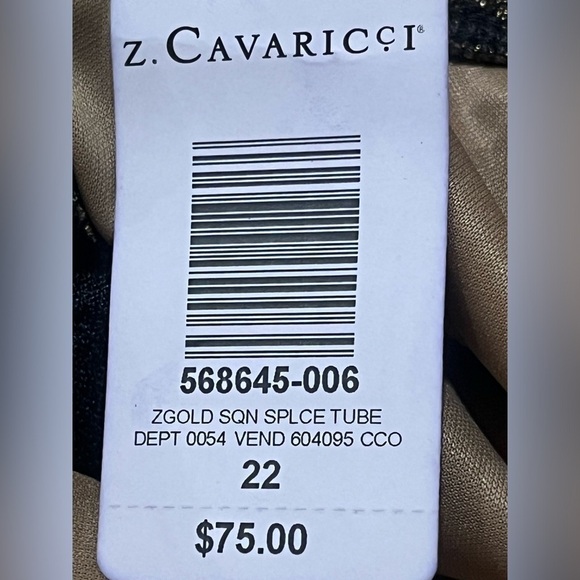 Z. CAVARICCI  GOLD SEQUINS SPLICE TUBE DRESS WOMENS SIZE 22 - Picture 12 of 12